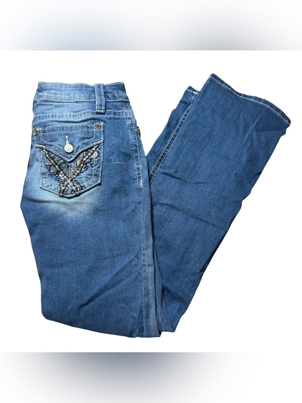 Shyanne y2k decorated pockets low rise bootcut size 27 jeans